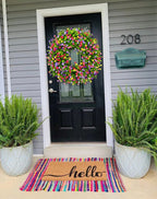 Front Door Wreath | Handmade Grapevine | Silk Buttercups & Lifelike Eucalyptus | Seasonal Decor