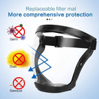 Full Face Shield | Large Wrap-Around Transparent | Anti-Fog | Comfortable Fit