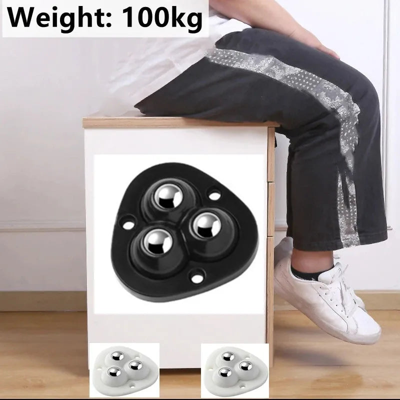 Furniture Mover Wheels | 360° Rotation | Self-Adhesive Backing & Stainless Steel Bearing