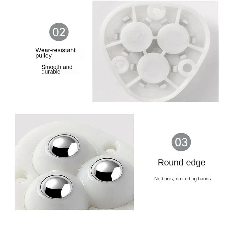 Furniture Mover Wheels | 360° Rotation | Self-Adhesive Backing & Stainless Steel Bearing