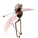 Garden Bird Wind Spinner | Animated Swinging Design | Powder-Coated Metal, Eagle & Owl Styles
