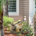 Garden Statue | Realistic Leaping Alligator Sculpture | Handmade Resin, 20cm | Pool & Garden Décor