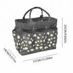 Garden Tool Organizer Bag | Floral Oxford Cloth | Multiple Pockets & Comfortable Carry Handles