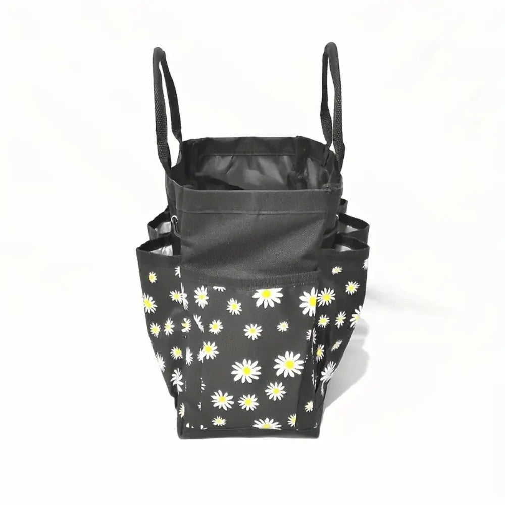 Garden Tool Organizer Bag | Floral Oxford Cloth | Multiple Pockets & Comfortable Carry Handles