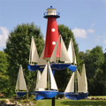 Garden Wind Sculpture | Nautical Kinetic Art Design | Metal Construction & 100 cm Height