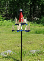 Garden Wind Sculpture | Nautical Kinetic Art Design | Metal Construction & 100 cm Height