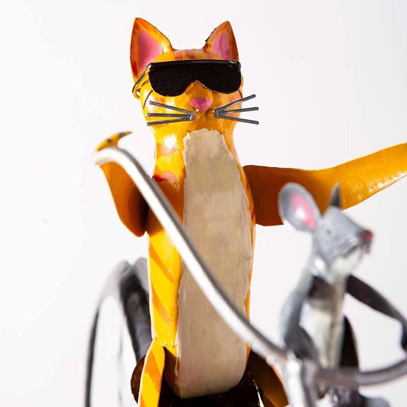 Garden Wind Spinner | Animal Bicycle Design | Recycled Metal | 56in Height