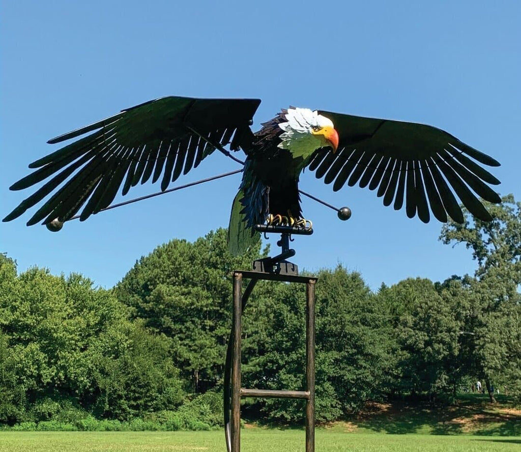 Garden Wind Spinner | Kinetic Sculpture | Powder-Coated Metal with Ground Stake