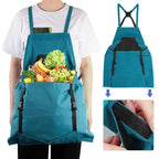 Gardening Apron | Crossback Straps & Quick-Release Pocket | Oxford Fabric & Water-Resistant Chest