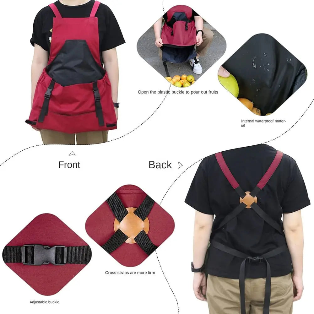 Gardening Apron | Crossback Straps & Quick-Release Pocket | Oxford Fabric & Water-Resistant Chest