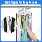 Garment Bags 6-Pack | Clear Gusseted Design | Side Zipper & Hanger Slot | Dust & Wrinkle Protection