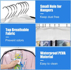 Garment Bags 6-Pack | Clear Gusseted Design | Side Zipper & Hanger Slot | Dust & Wrinkle Protection