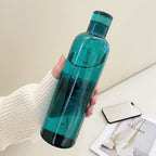Glass Water Bottle | Time Scale Design | Temperature-Regulating | Leak-Proof Lid