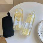 Glass Water Bottle | Time Scale Design | Temperature-Regulating | Leak-Proof Lid