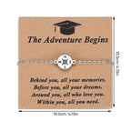 Graduation Bracelet | Stainless Steel Compass Charm | Adjustable Braided Cord | Gift Box & Card