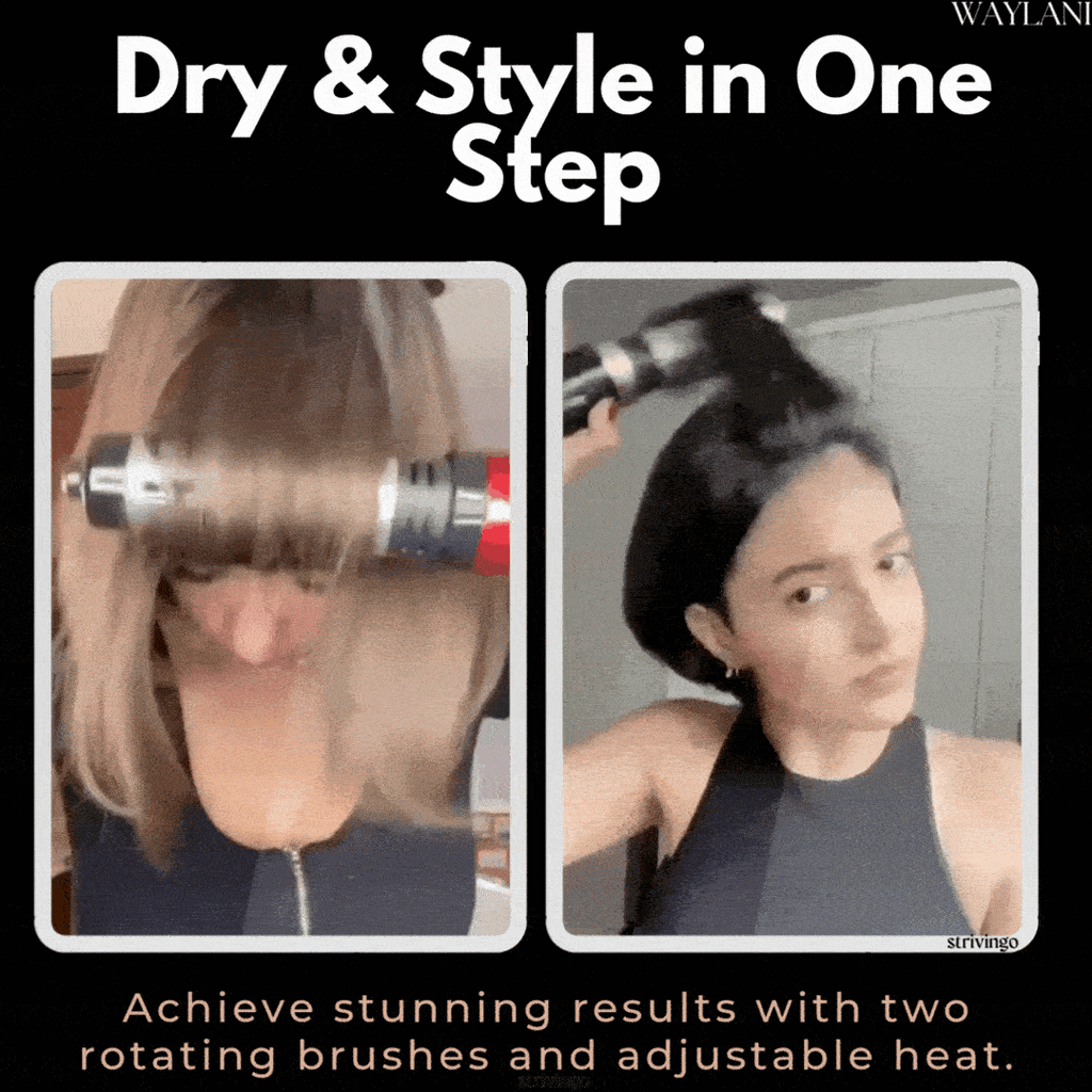 Hair Dryer & Styler | 360° Rotating Brush | Tourmaline Ceramic & Interchangeable Heads