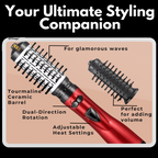 Hair Dryer & Styler | 360° Rotating Brush | Tourmaline Ceramic & Interchangeable Heads