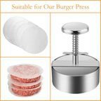 Hamburger Press | Ergonomic Hand Press | Stainless Steel & Non-Stick | Dishwasher Safe