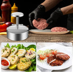 Hamburger Press | Ergonomic Hand Press | Stainless Steel & Non-Stick | Dishwasher Safe