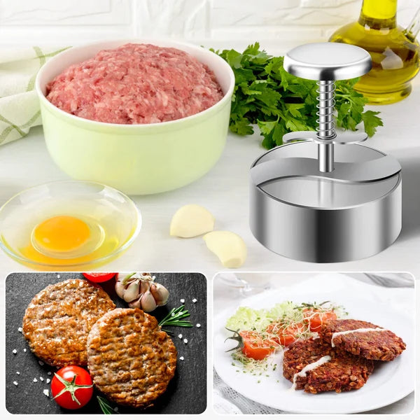 Hamburger Press | Ergonomic Hand Press | Stainless Steel & Non-Stick | Dishwasher Safe
