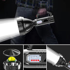 Handheld Spotlight Flashlight | Super Bright & Long-Range | USB Rechargeable with Power Bank