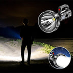 Handheld Spotlight Flashlight | Super Bright & Long-Range | USB Rechargeable with Power Bank