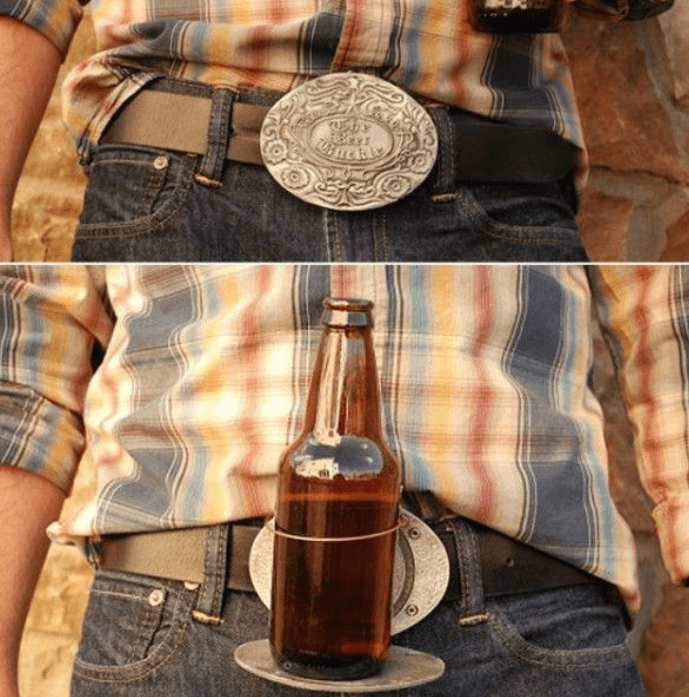 Hands-Free Belt Drink Holder | Retractable Flip-Open Buckle | Fits 70mm Bottles & Cans