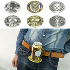 Hands-Free Belt Drink Holder | Retractable Flip-Open Buckle | Fits 70mm Bottles & Cans