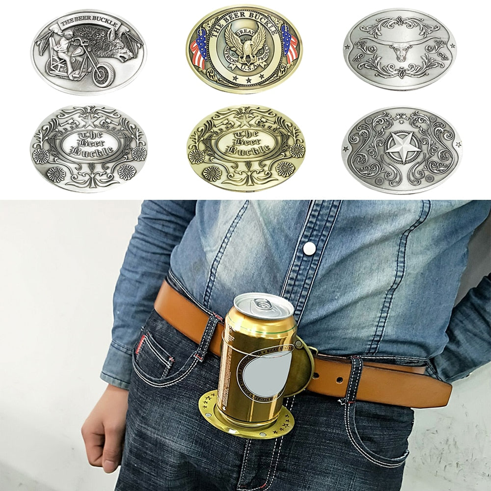 Hands-Free Belt Drink Holder | Retractable Flip-Open Buckle | Fits 70mm Bottles & Cans