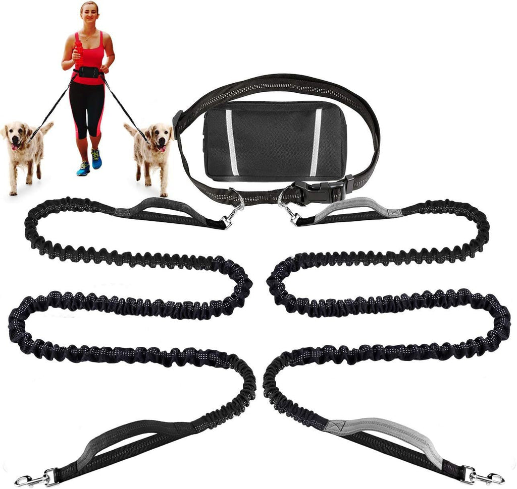 Hands-Free Dog Leash | Shock-Absorbing Bungee | Adjustable Hip Belt with Pockets | Comfortable Fit