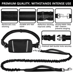 Hands-Free Dog Leash | Shock-Absorbing Bungee | Adjustable Hip Belt with Pockets | Comfortable Fit