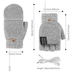 Heated Gloves (Unisex) | USB Rechargeable | Knitted Fabric & 3 Heat Levels | Cold-Weather Comfort