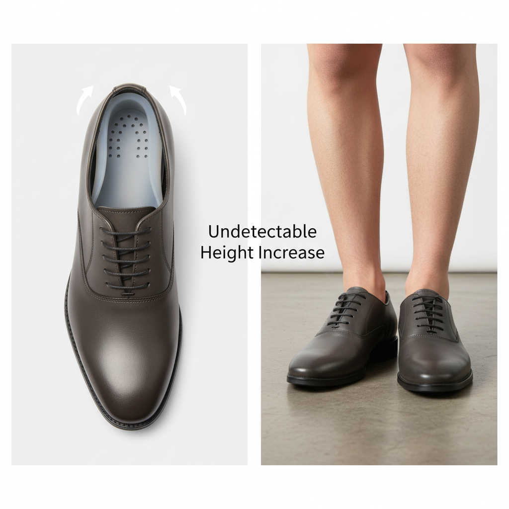 Height Increasing Insoles | Undetectable Design | Transparent Silicone | Up to 2.2 in Increase