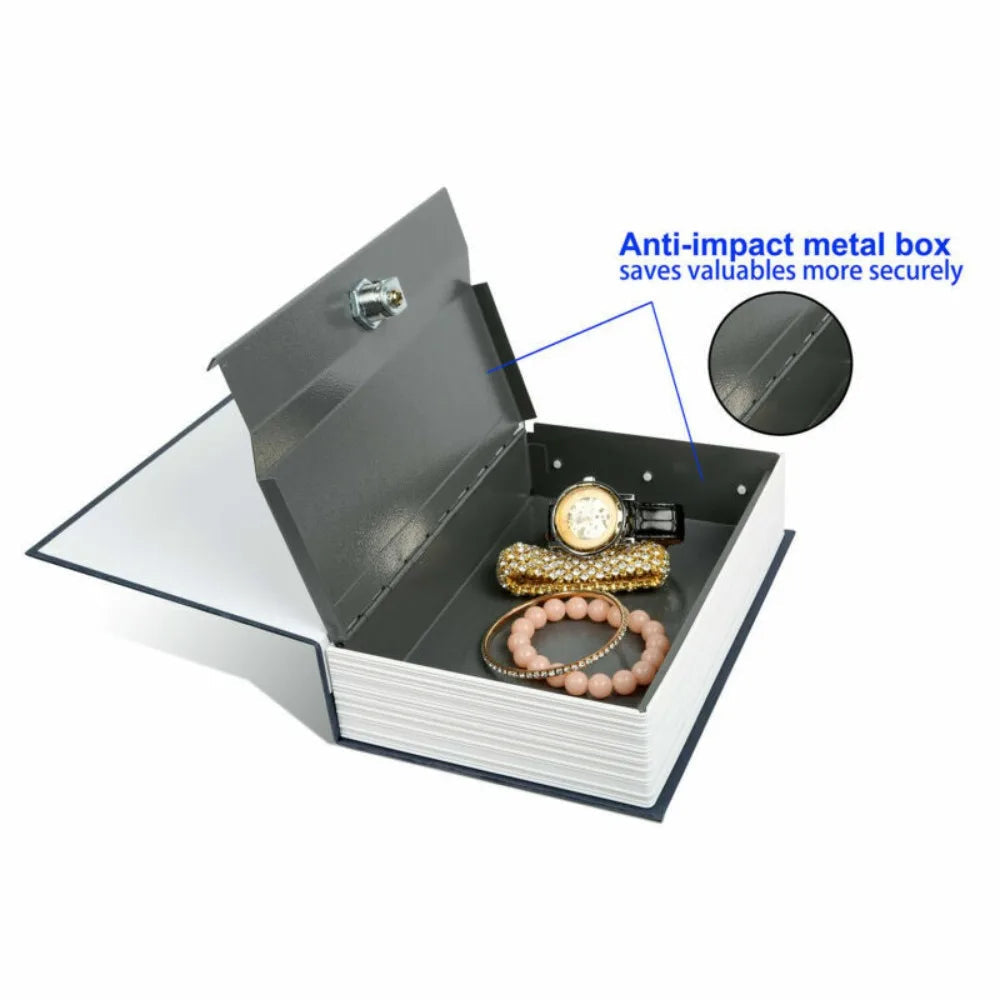 Hidden Book Safe | Locking Diversion Vault | Metal Construction & Includes 2 Keys | Travel Size