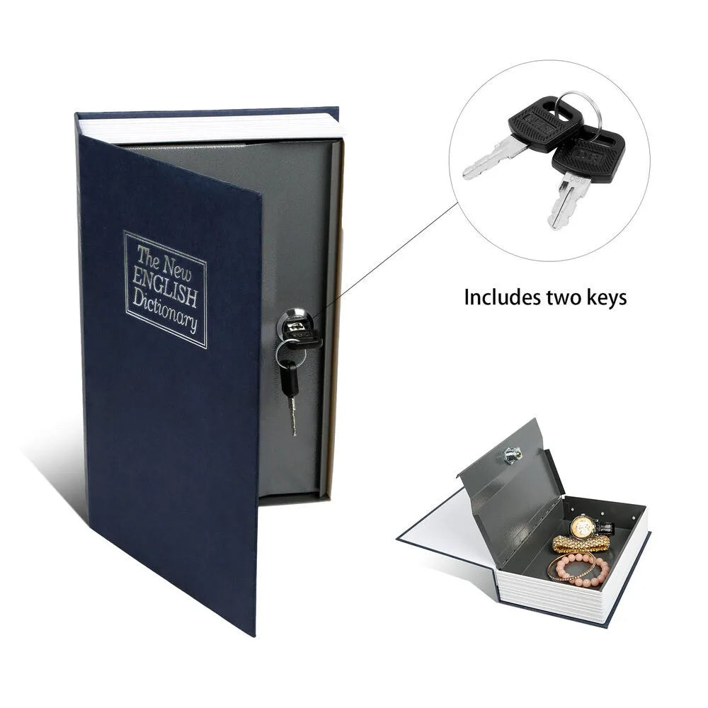 Hidden Book Safe | Locking Diversion Vault | Metal Construction & Includes 2 Keys | Travel Size