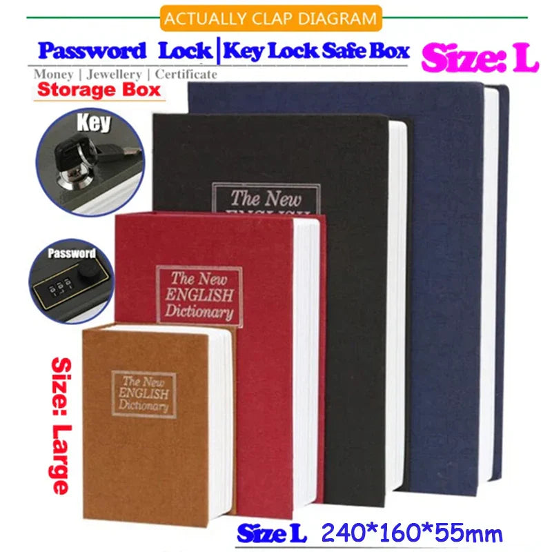 Hidden Book Safe | Locking Diversion Vault | Metal Construction & Includes 2 Keys | Travel Size