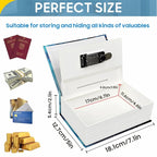 Hidden Book Safe | Locking Diversion Vault | Metal Construction & Includes 2 Keys | Travel Size