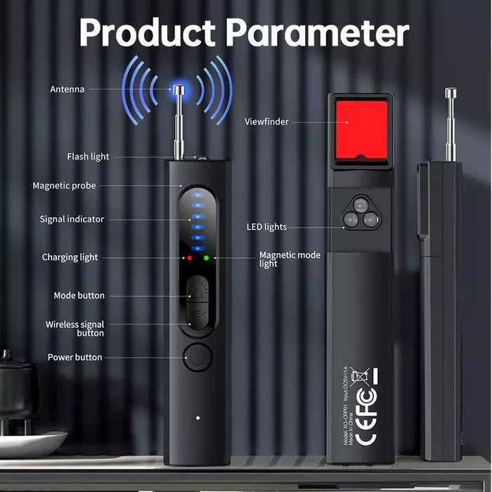 Hidden Camera & GPS Detector | RF & Magnetic Field Detection | USB-C Rechargeable & Long Battery