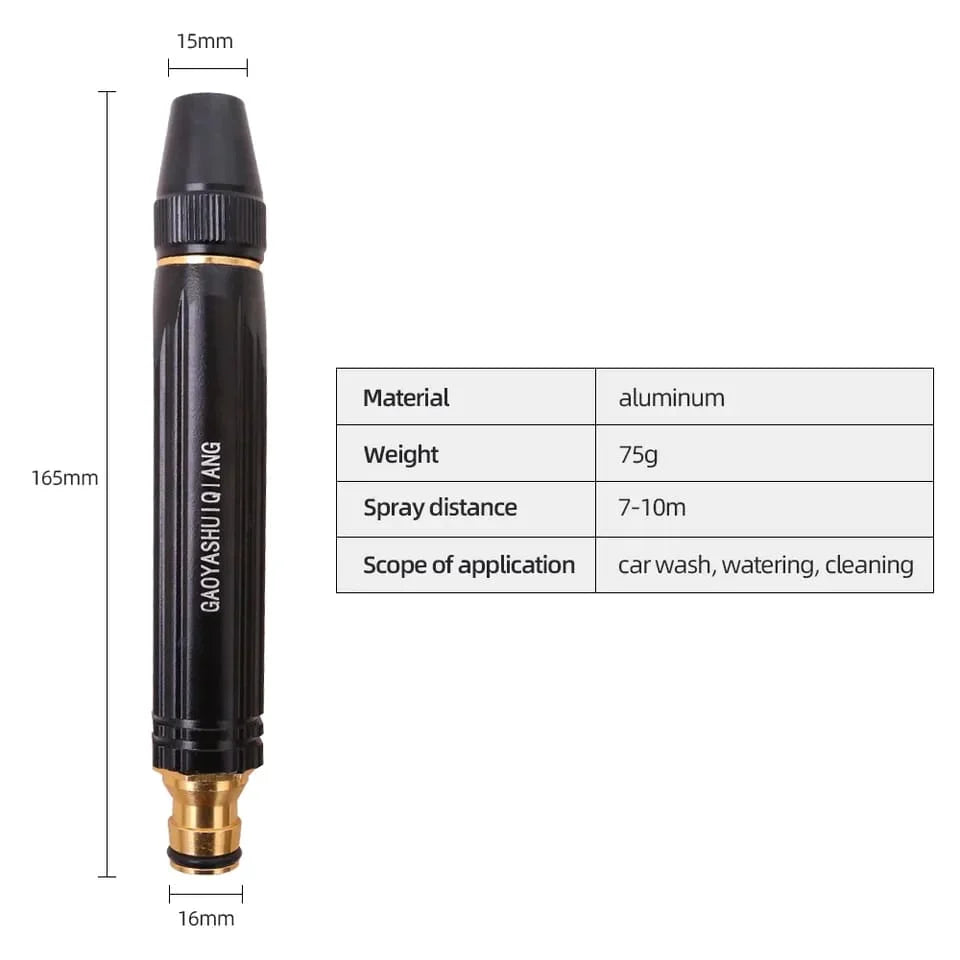 High-Pressure Hose Nozzle | Adjustable 360° Spray | Lightweight Aluminum & Leak-Proof Seal
