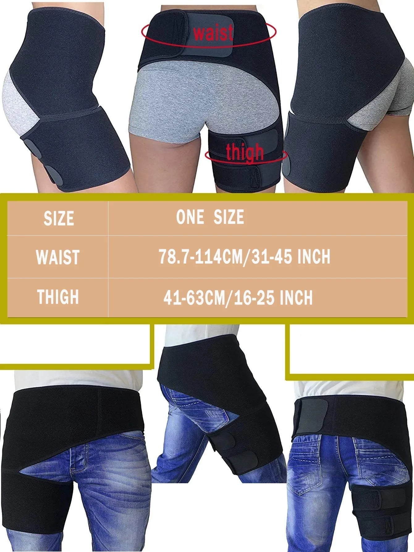 Hip Support Brace | Adjustable Targeted Compression | Breathable Fabric & Secure Fit