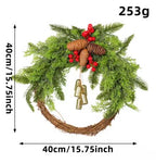Holiday Wreath | Handmade Bohemian Style | Bells, Pinecones & Berries | 43 cm