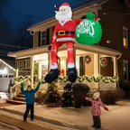 Inflatable Climbing Santa | 8 ft LED Lights | Waterproof Polyester | Outdoor Christmas Decor