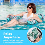 Inflatable Pool Float Chair 2-Pack | Mesh Sling & Adjustable Backrest | Triple-Tube Stability