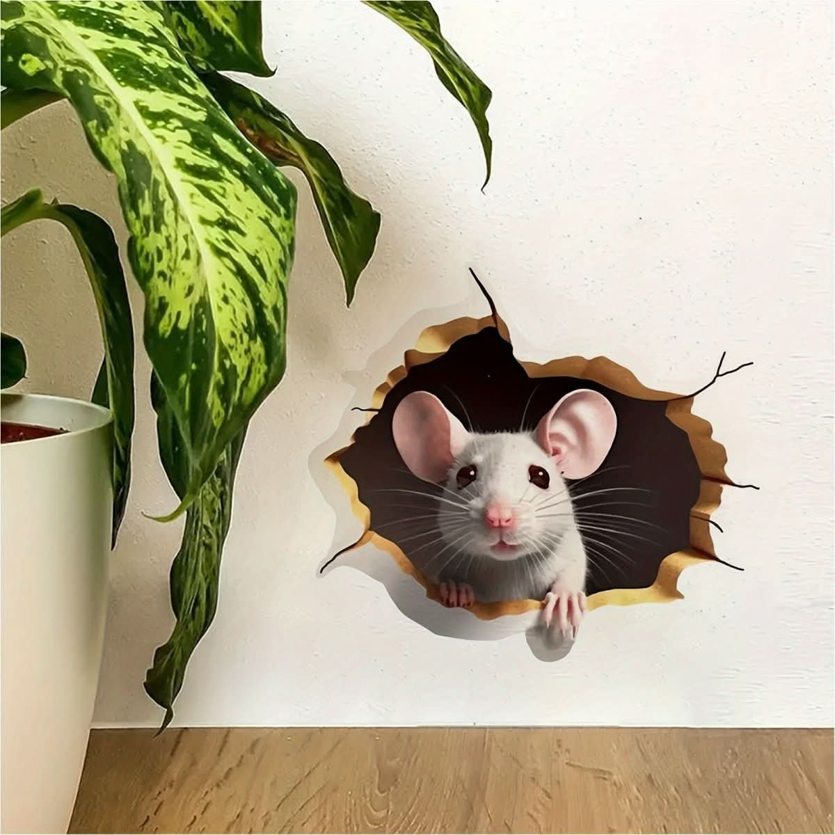 Kids' 3D Cartoon Wall Sticker | Adorable Mouse Design | Peel-and-Stick, Removable