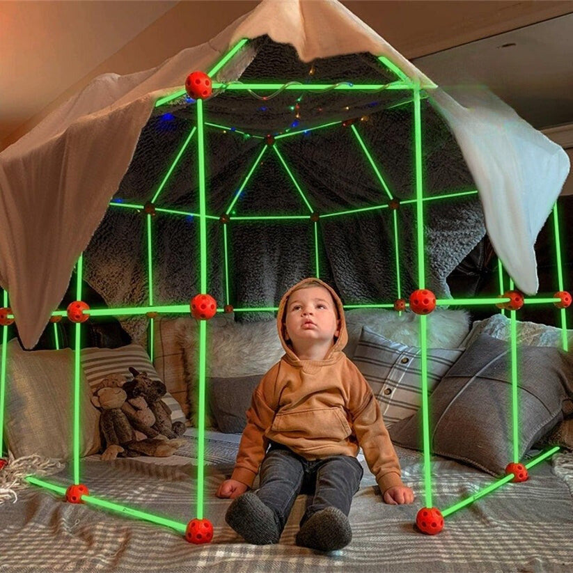 Kids' Building Fort Kit | Modular Construction Set | Includes Tent Piece | Imaginative Play