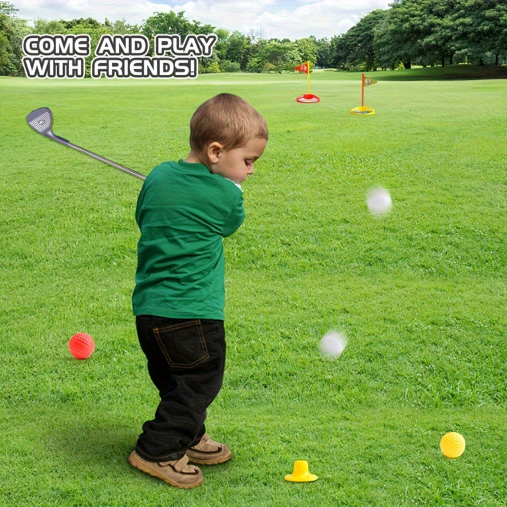 Kids Golf Set (Ages 3-8) | Adjustable Telescopic Clubs | Includes Targets & Tees