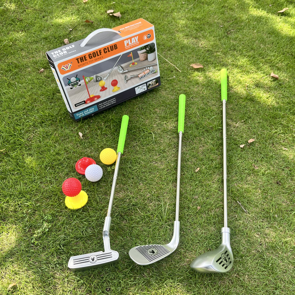 Kids Golf Set (Ages 3-8) | Adjustable Telescopic Clubs | Includes Targets & Tees