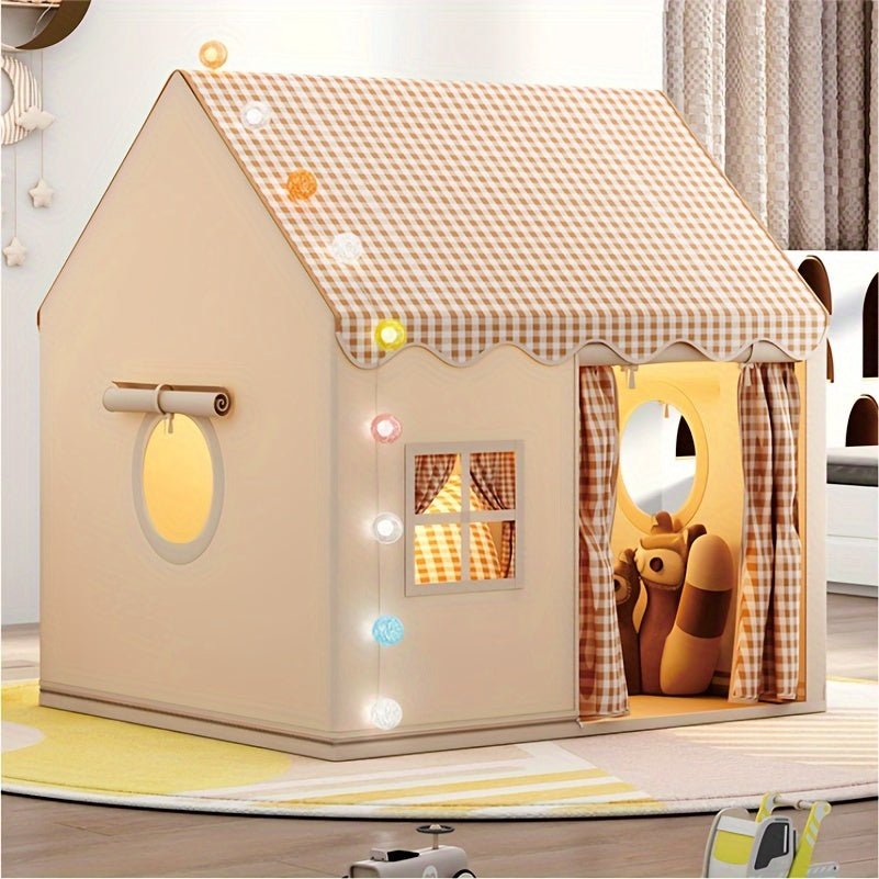 Kids Indoor Play Tent | Cozy Cotton-Blend Playhouse | Foldable with Carry Bag | 120×105×128 cm