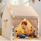 Kids Indoor Play Tent | Cozy Cotton-Blend Playhouse | Foldable with Carry Bag | 120×105×128 cm