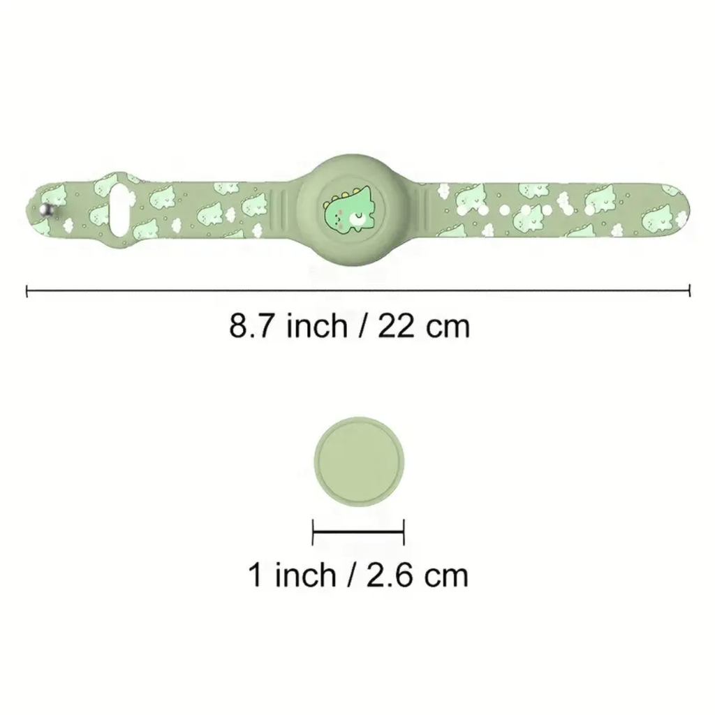 Kids Tracker Wristband | Dinosaur Design | Adjustable Skin-Friendly Silicone